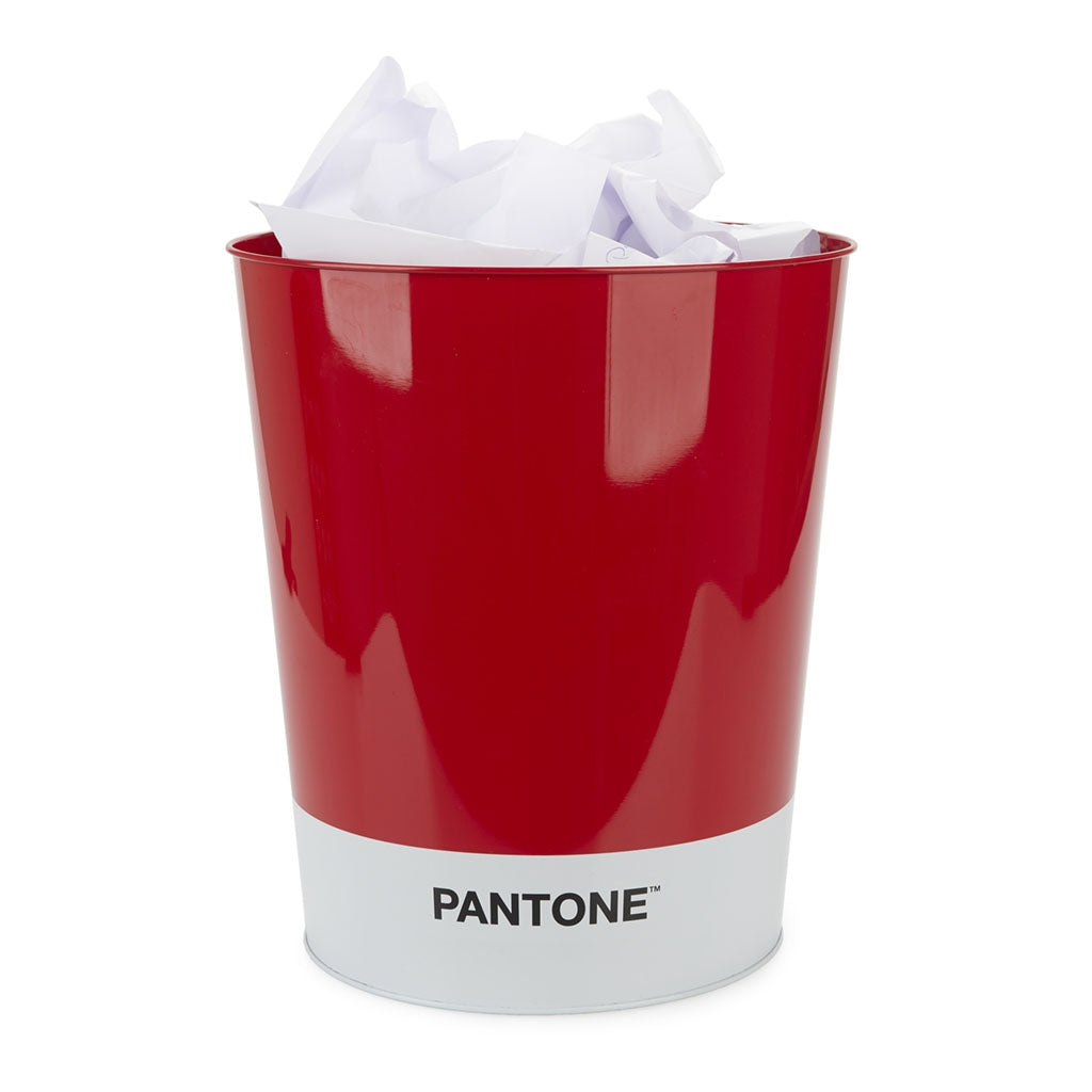 Cestino carta Pantone in latta - di colore rosso