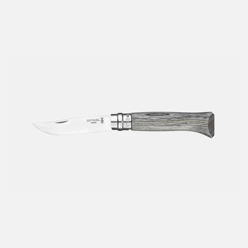 Coltello Tascabile - N°08 Betulla in Lamelle Grigio