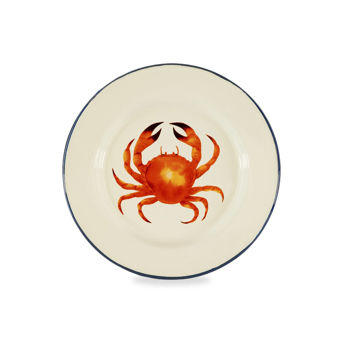 Piatto in latta smaltata / Crema 25cm