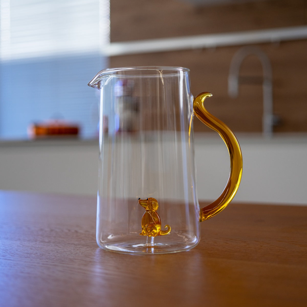 Caraffa in vetro borosilicato - 1,5L / Decoro Cane