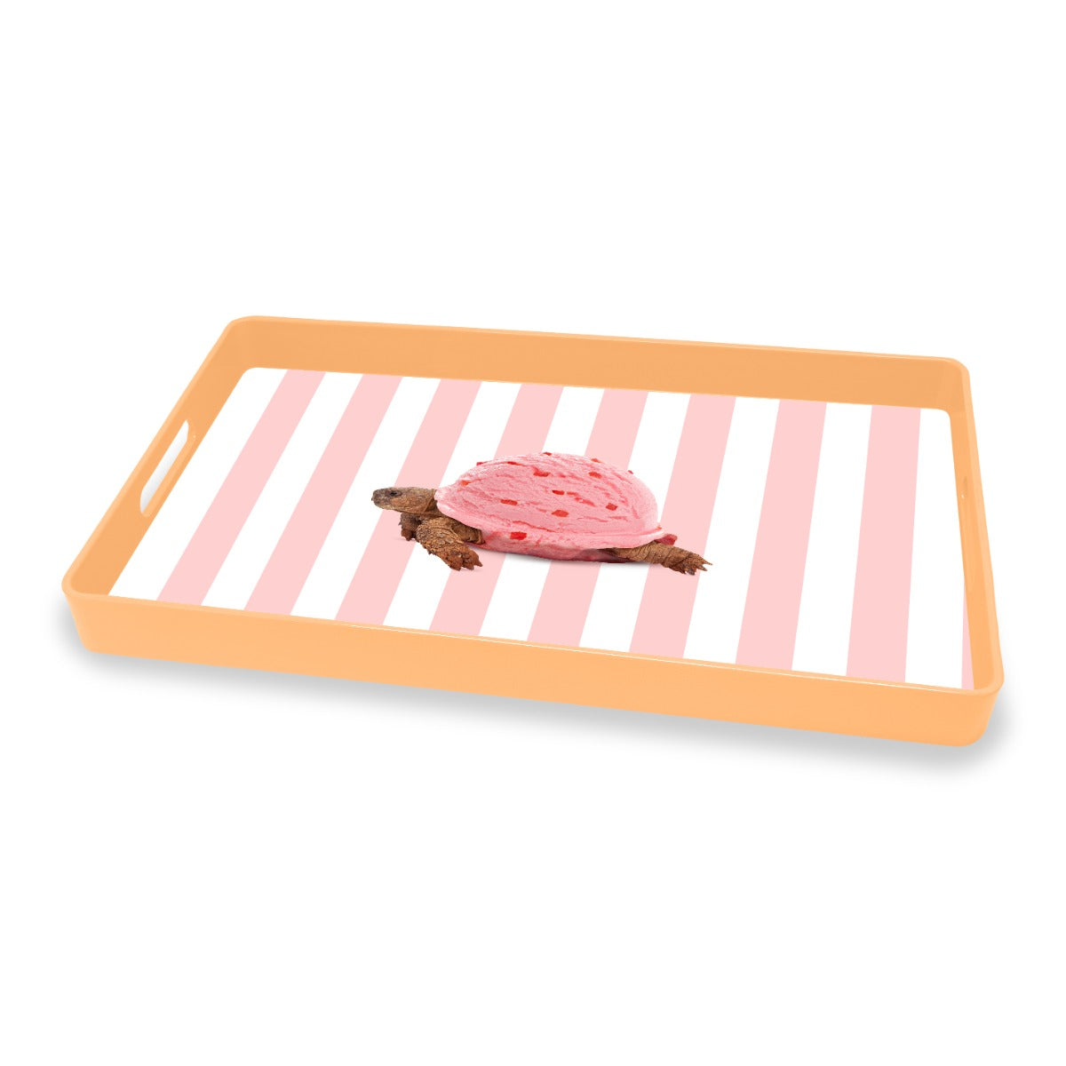Vassoio rettangolare - 40x24cm / Decoro Tartaruga Rosa