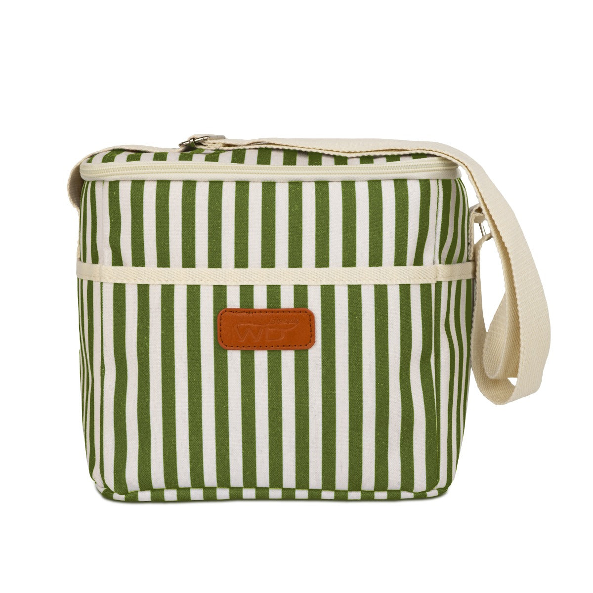 Borsa termica a righe - 8L  / Oliva