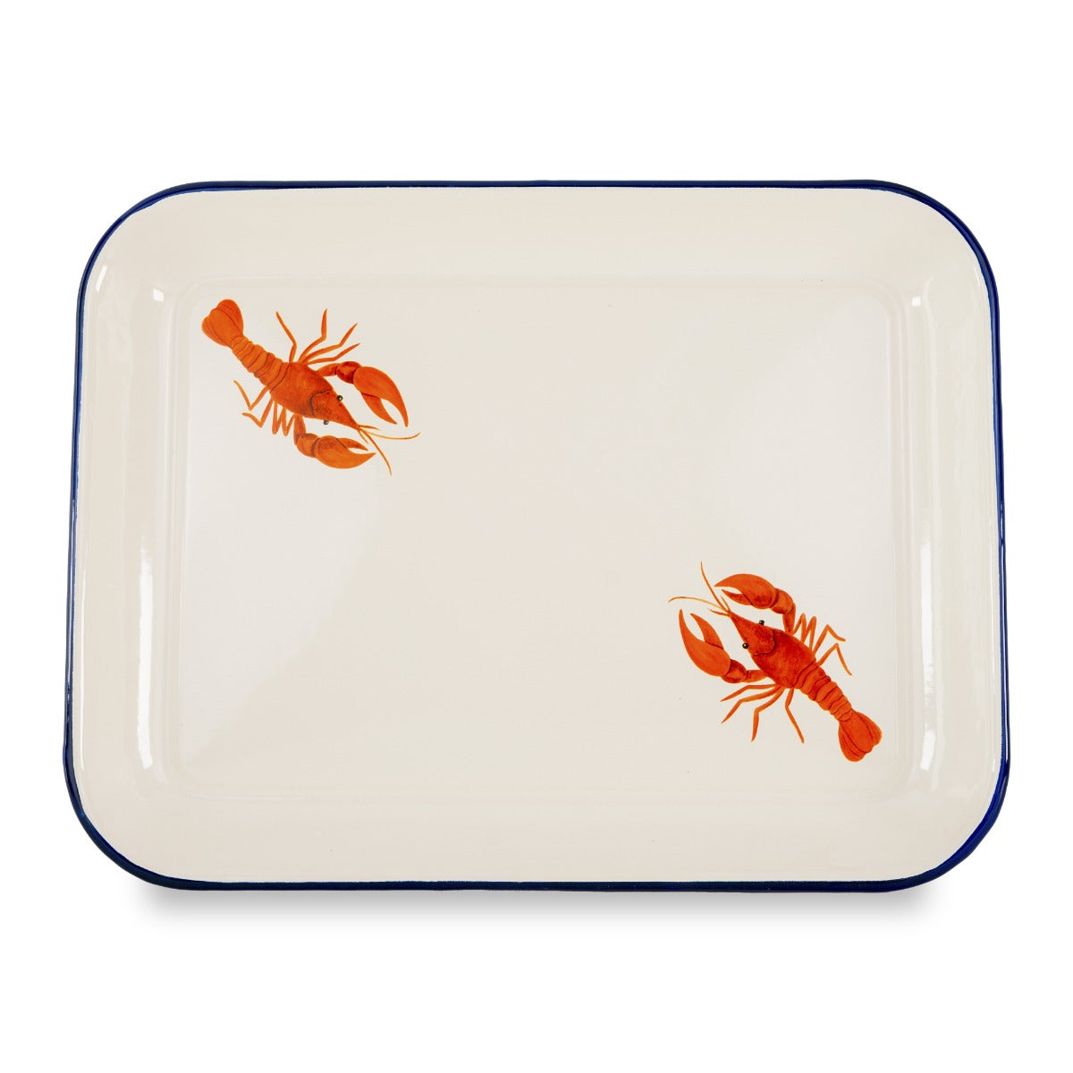 Vassoio in latta smaltata - 34x25cm / Crema Aragosta