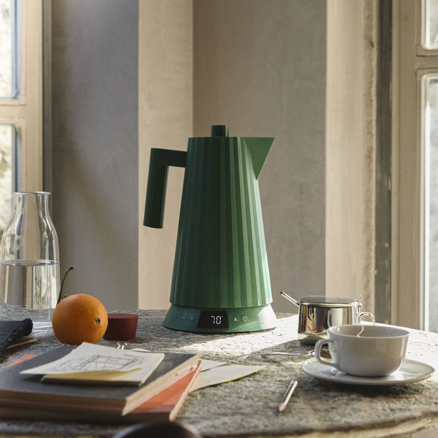 Alessi - Plissè bollitore elettrico spina europea colore verde