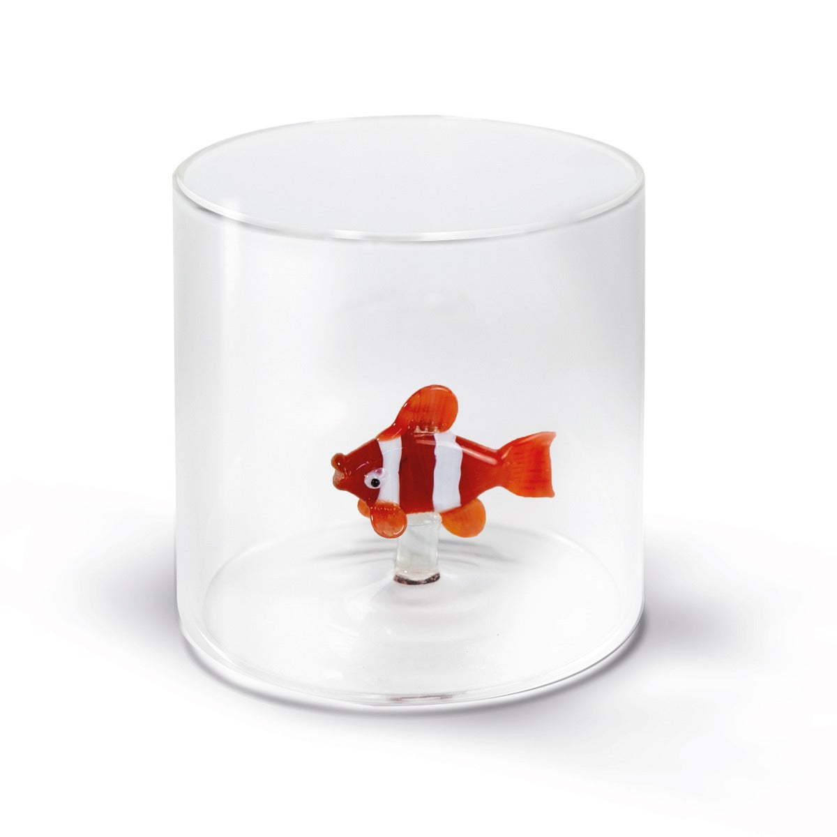 Bicchiere in vetro borosilicato - 250 ml / Decoro Pesce Pagliaccio