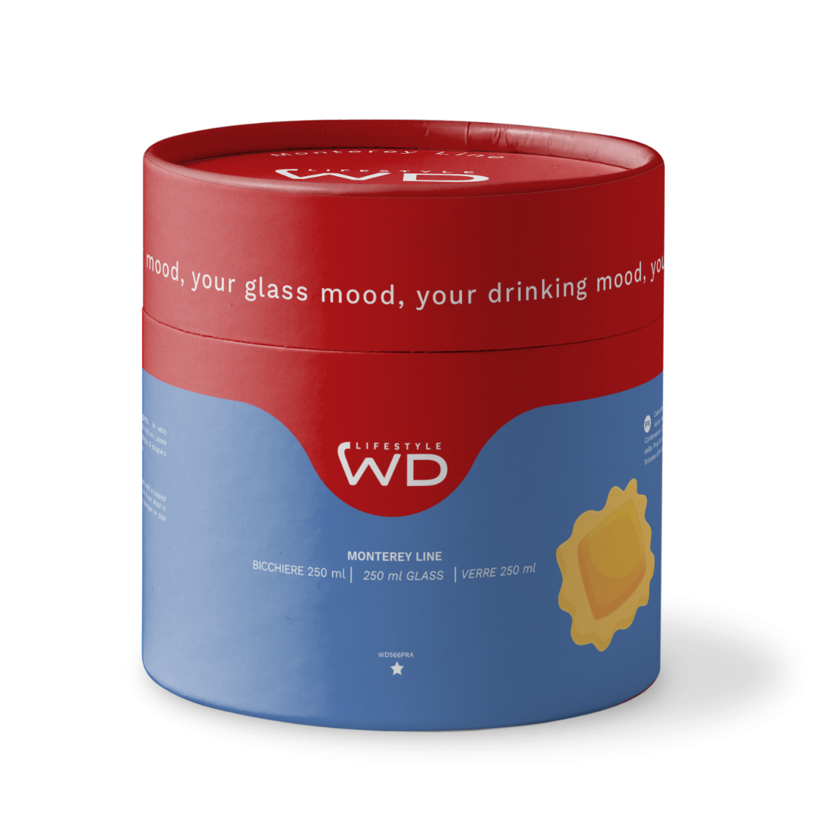 Wd Lifestyle - Bicchiere in vetro borosilicato - Decoro Pasta Raviolo