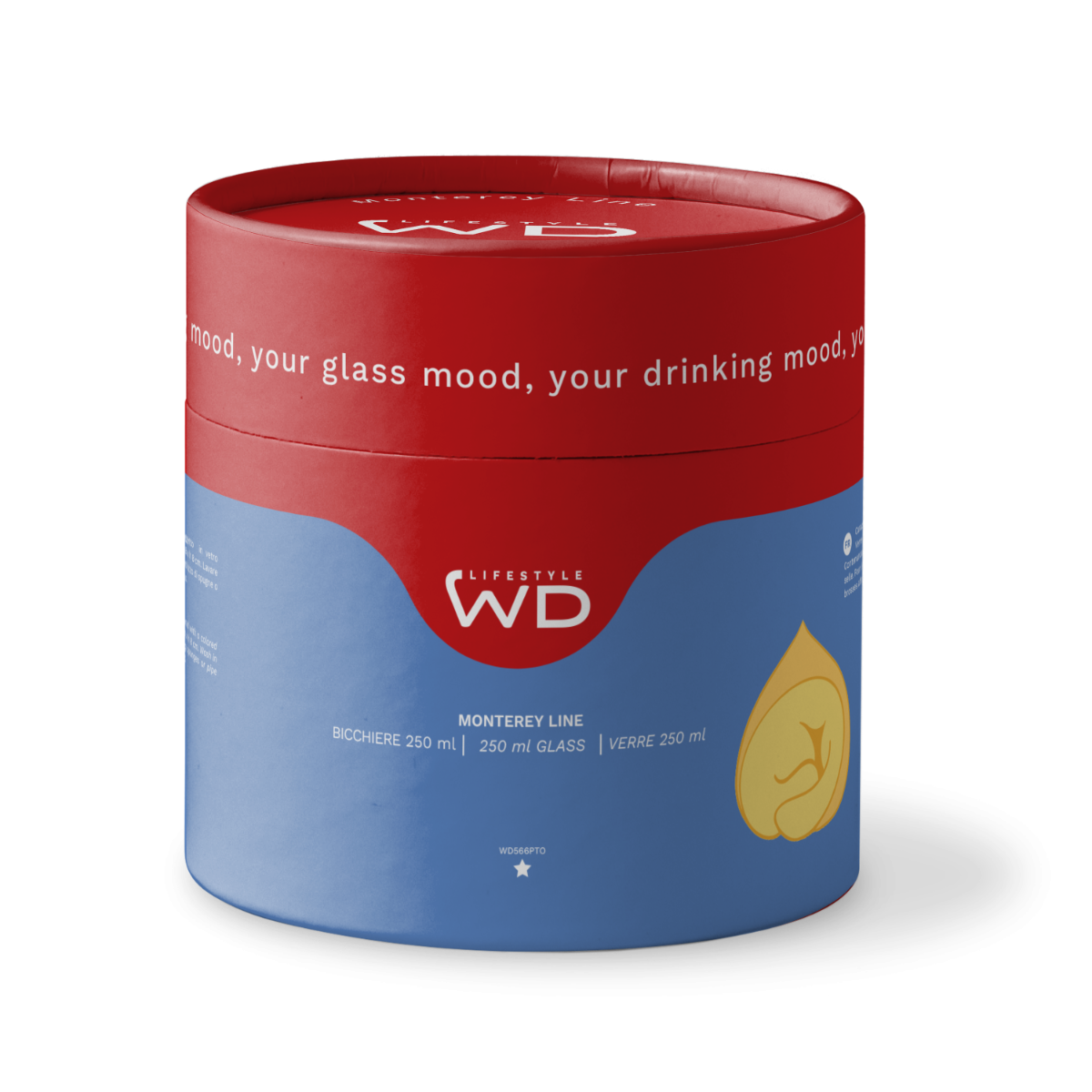 Wd Lifestyle - Bicchiere in vetro borosilicato - Decoro Pasta Tortellino