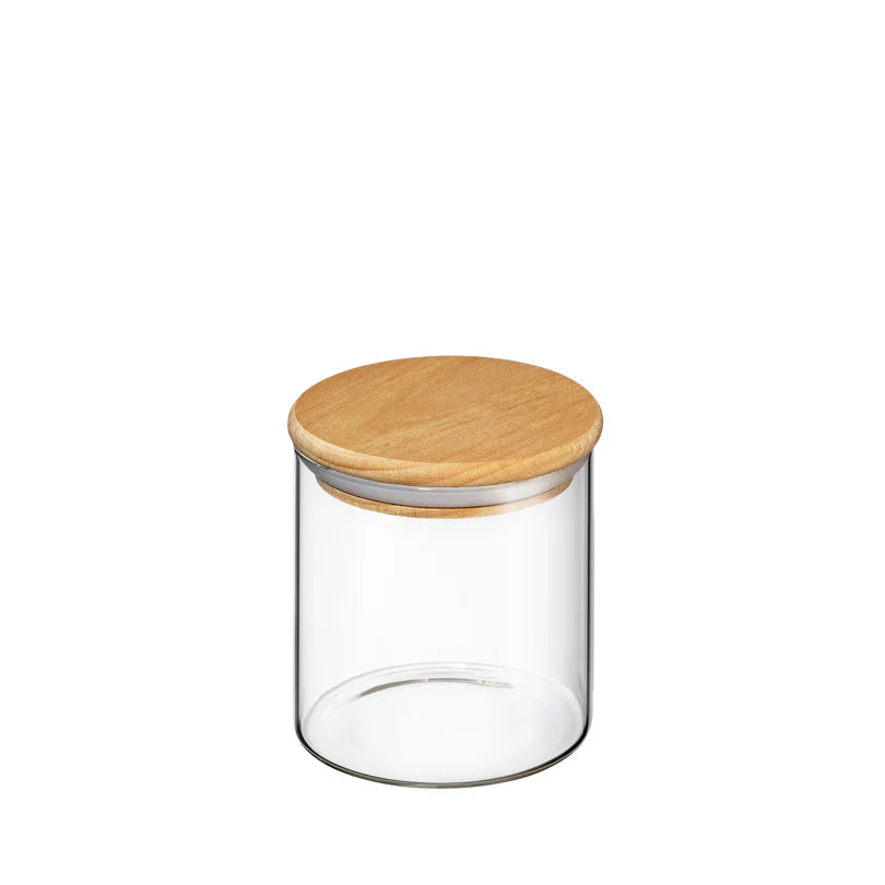 Barattolo in Vetro Borosilicato - coperchio in faggio