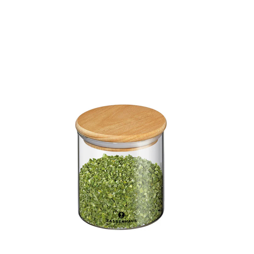Barattolo in Vetro Borosilicato - coperchio in faggio
