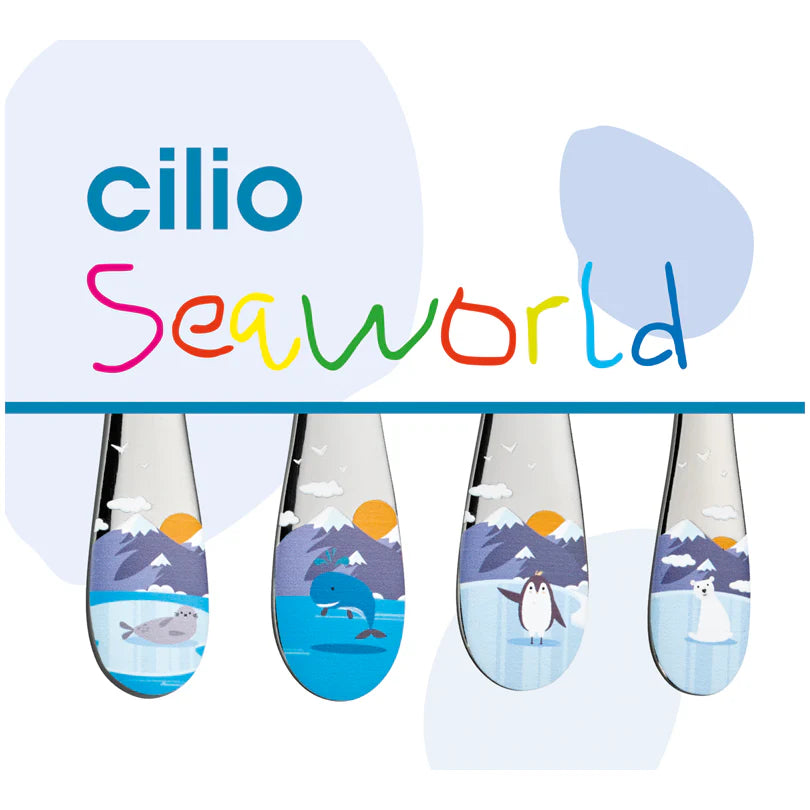 Set 4 Pezzi Posate per bambini "Seaworld" - Acciaio Inox