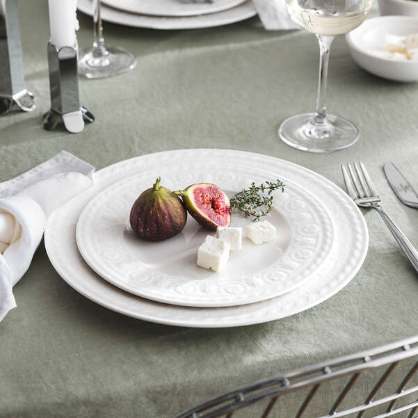 Cellini Piatto da dessert/ colazione in porcellana di colore bianco - 22 cm