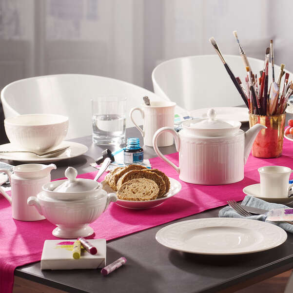 Cellini Piatto da dessert/ colazione in porcellana di colore bianco - 22 cm
