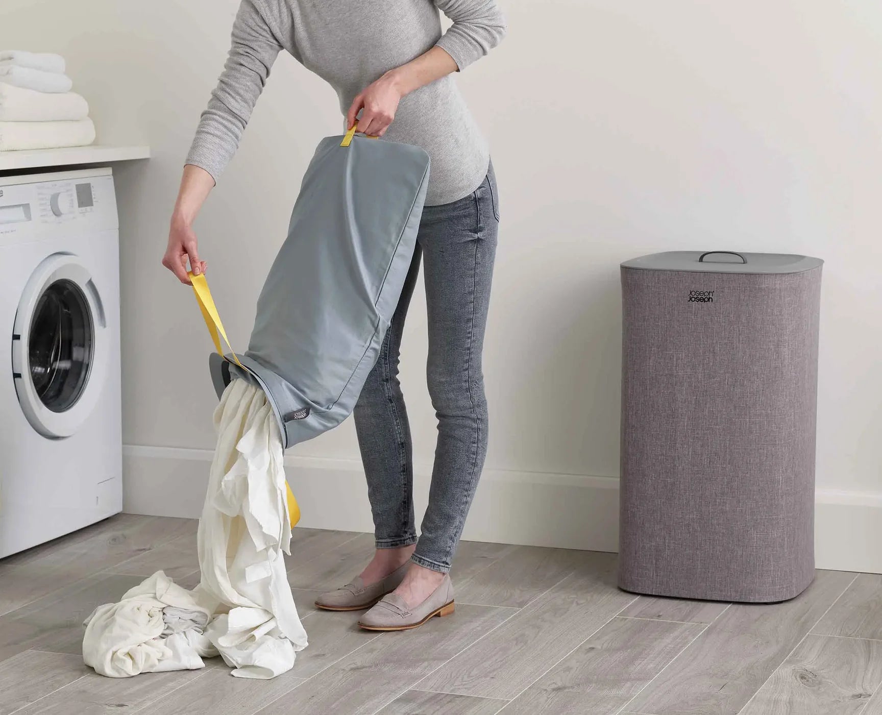 Tota 60L Cesto separatore per biancheria di colore grigio