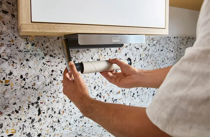 RollGrip - Porta rotolo da cucina sottopiano / Acciaio Inox