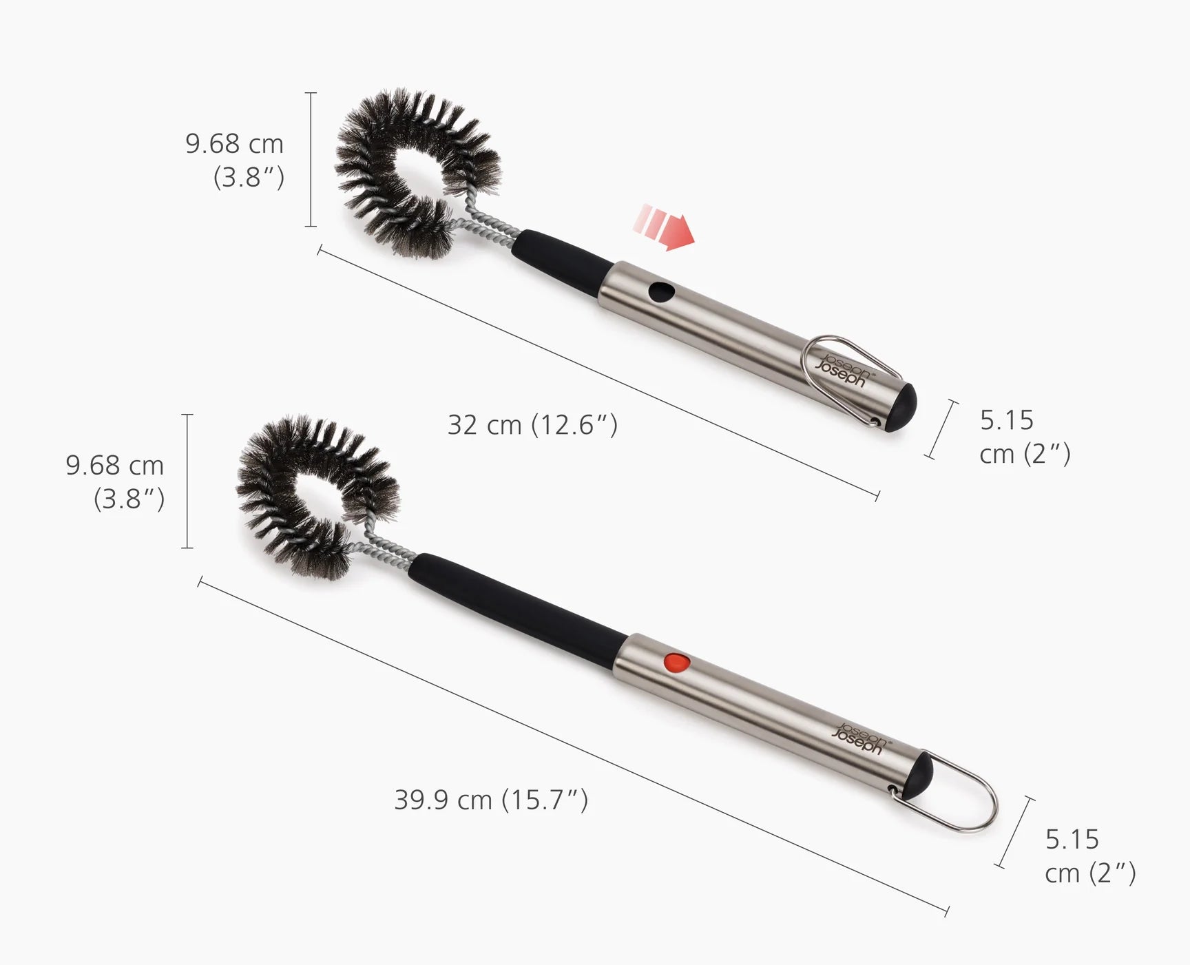 GrillOut™ Spazzola per la pulizia del barbecue - manico allungabile /  in acc