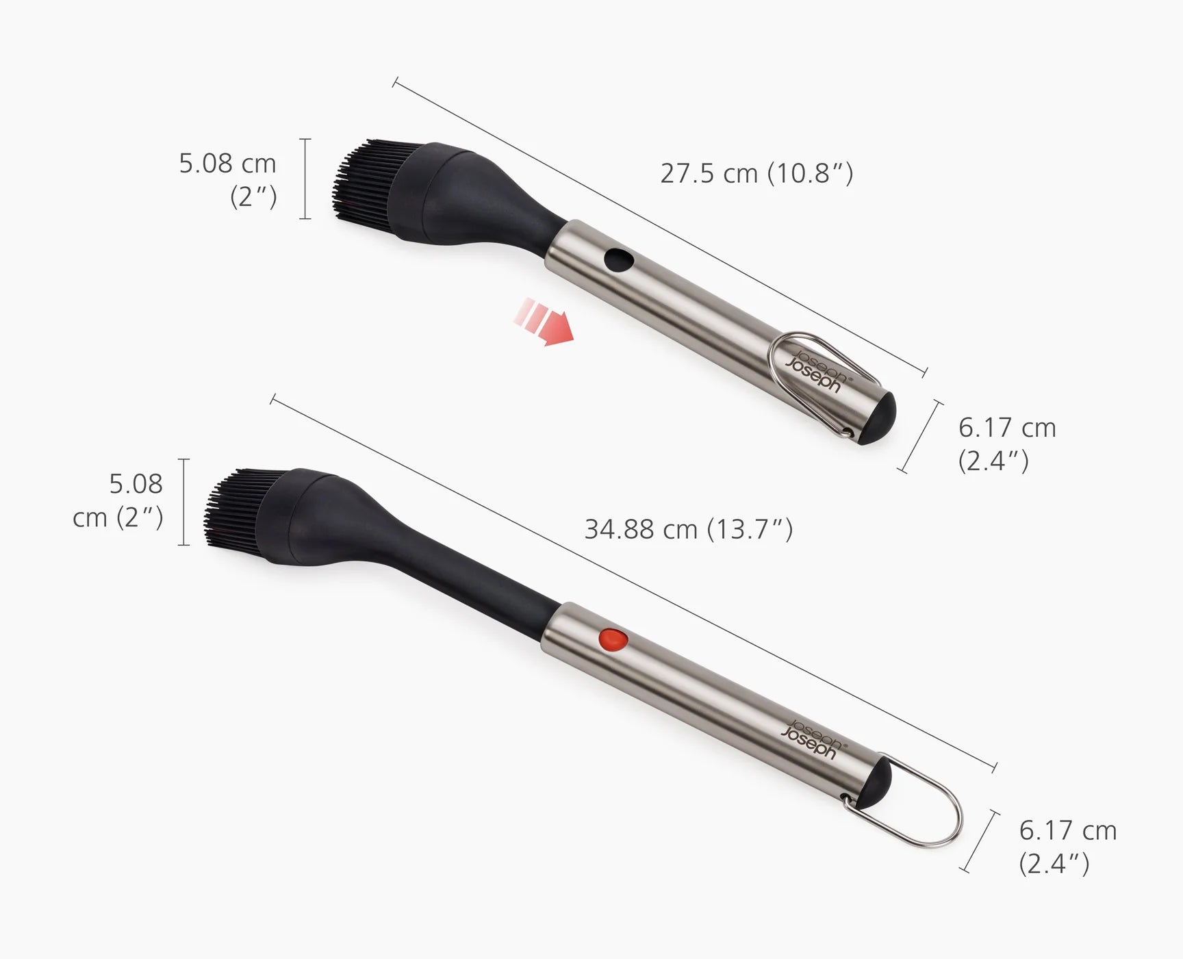 GrillOut™ Spazzola per barbecue impugnatura allungabile - silicone  / Nero