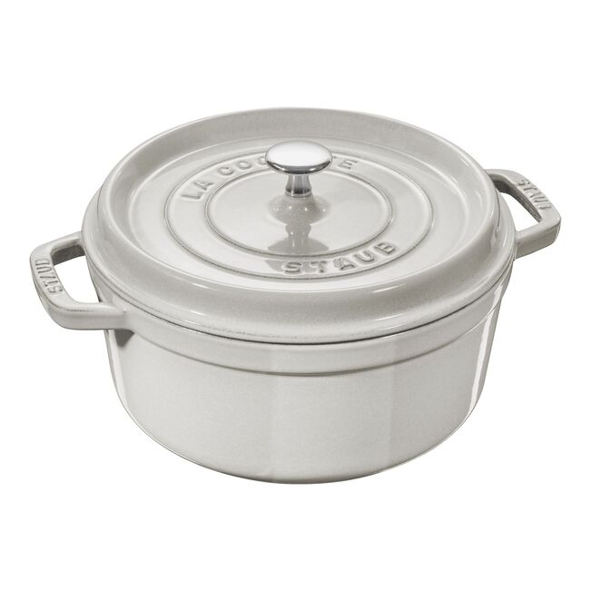 Cocotte rotonda - 24 cm, color tartufo bianco
