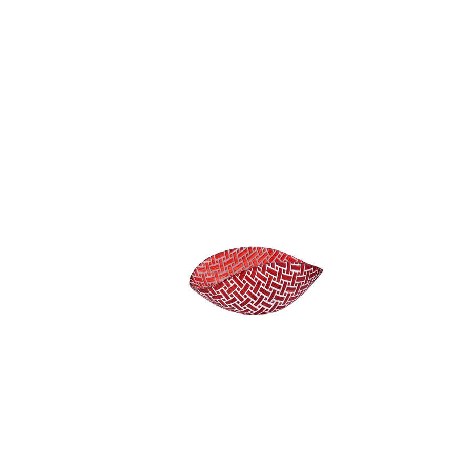 "Pattern" Coppetta - 20 x 12 cm / Bianco-rosso
