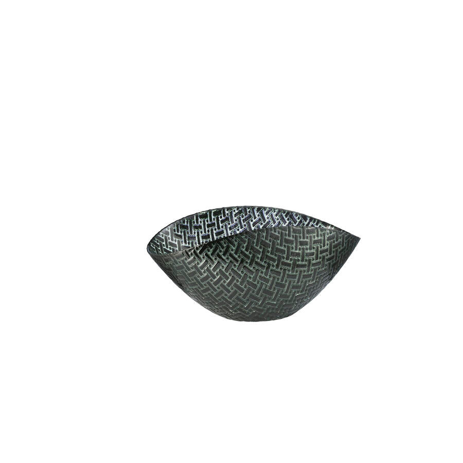 "Pattern" Centrotavola - 28 x 14 cm / Ghiaccio-Nero
