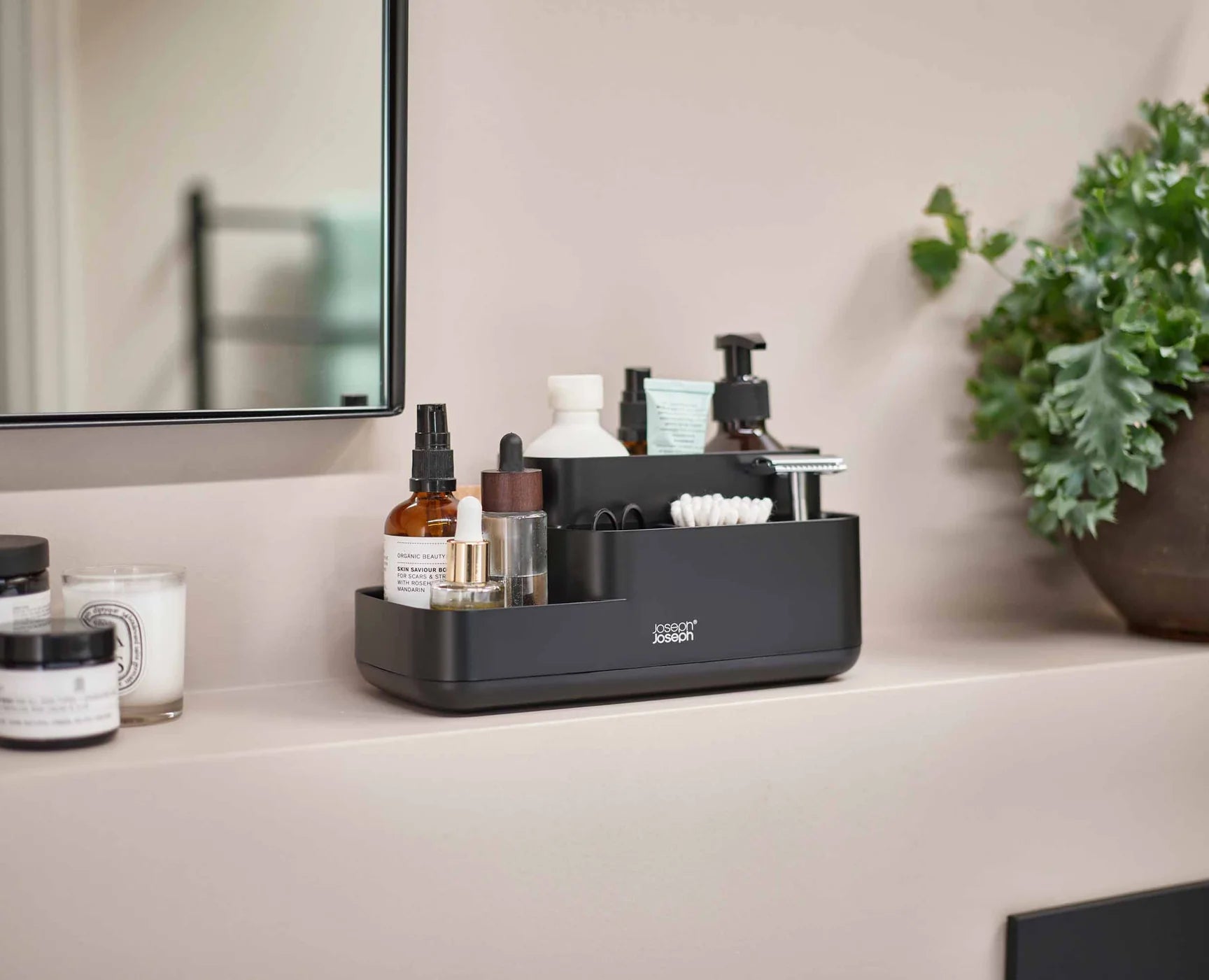 EasyStore™ Portaoggetti da bagno nero opaco