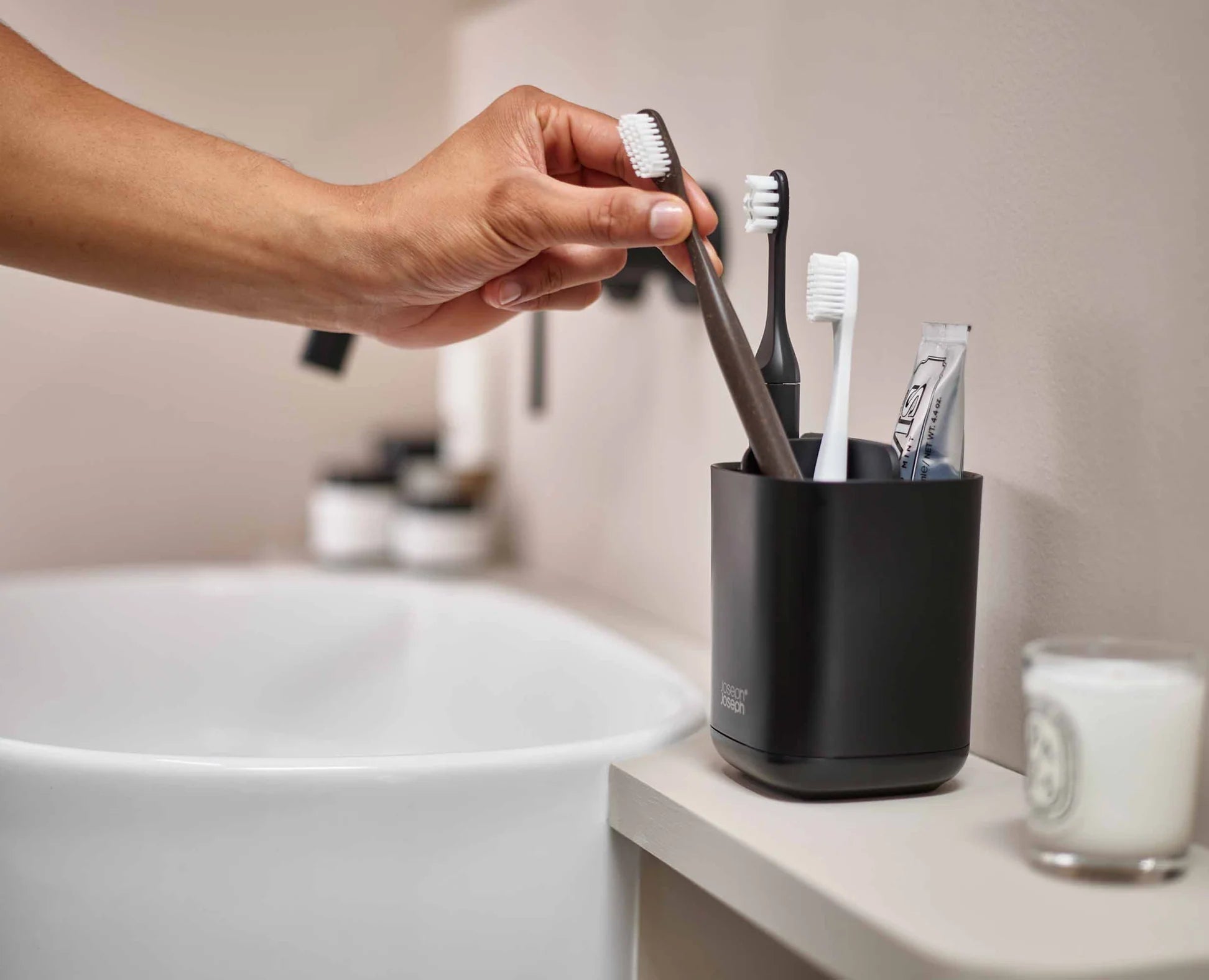EasyStore™ Porta spazzolini nero opaco