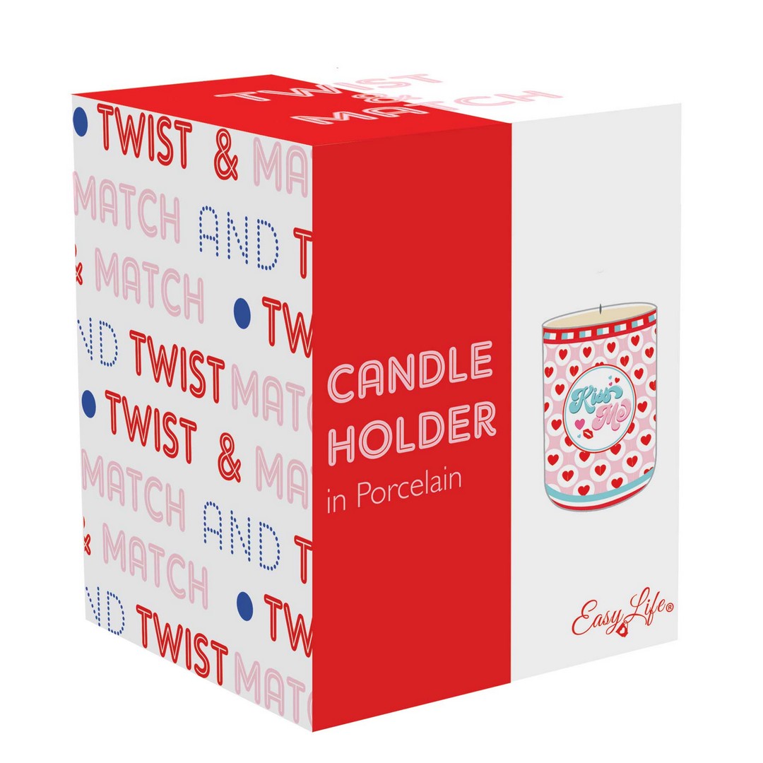 Easy Life Candela profumata in barattolo di porcellana Twist & Match Red