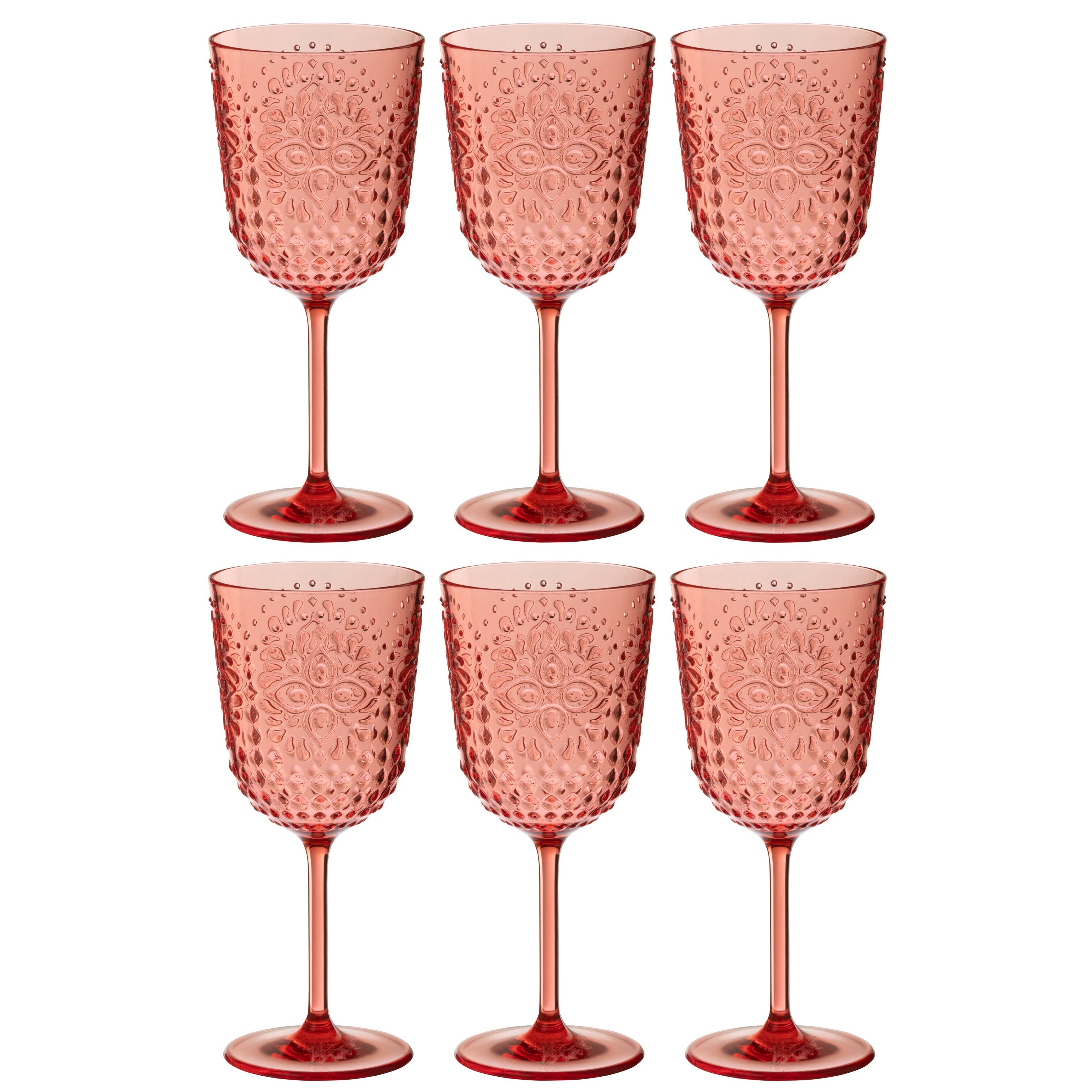 J-Line bicchiere da vino Acrilico - plastica - rosso - confezione da 6