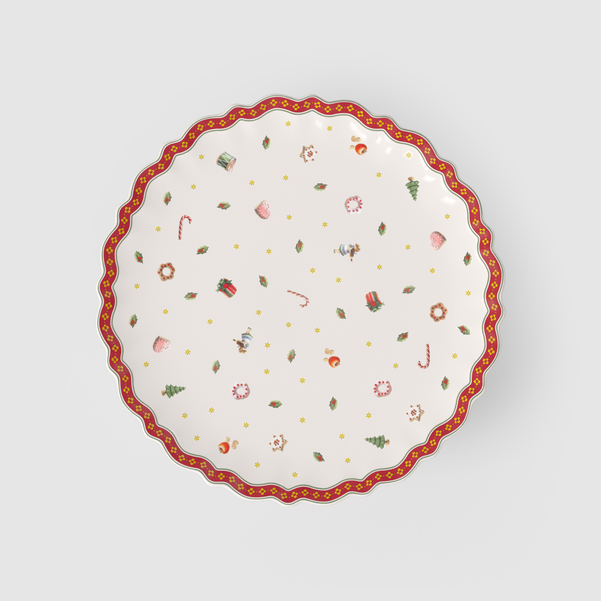 Toy's Delight Alzata per torte  rossa, Ø28 cm, Premium Porcelain