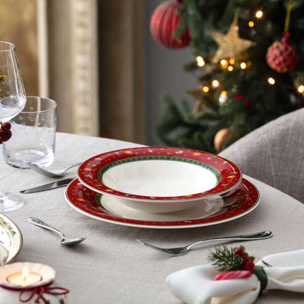 Toy's Delight Piatto fondo  rosso, Ø23 cm, Premium Porcelain