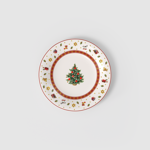 Toy's Delight Piatto da dessert/ colazione  rosso, Ø21,5 cm, Premium Porce