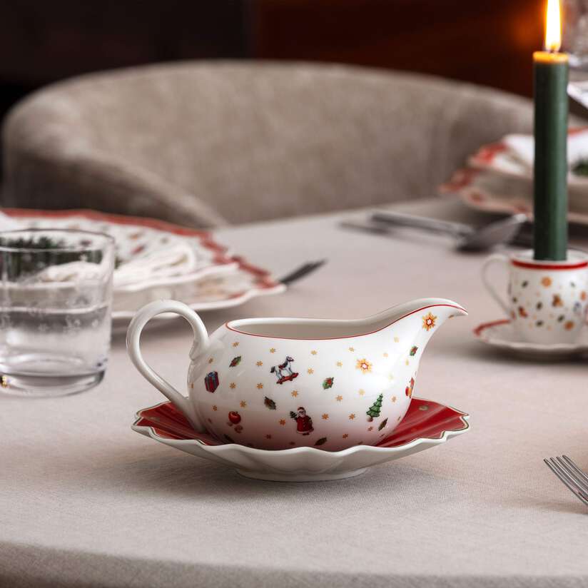 Toy's Delight Salsiera con piattino  multicolore, Premium Porcelain