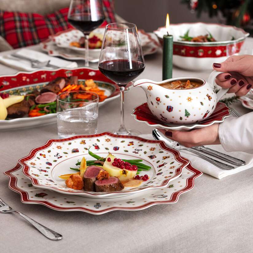 Toy's Delight Salsiera con piattino  multicolore, Premium Porcelain
