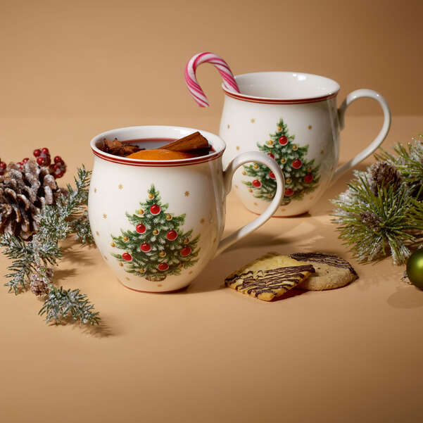 Toy's Delight Tazza con manico  rossa, 390 ml, Premium Porcelain - set 2 tazze