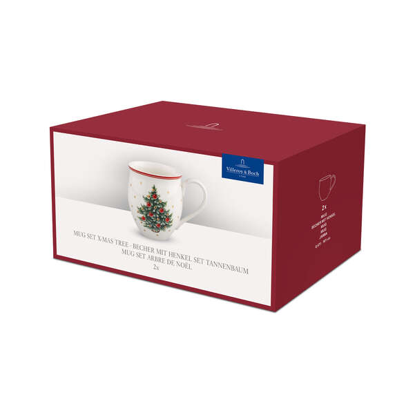 Toy's Delight Tazza con manico  rossa, 390 ml, Premium Porcelain - set 2 tazze