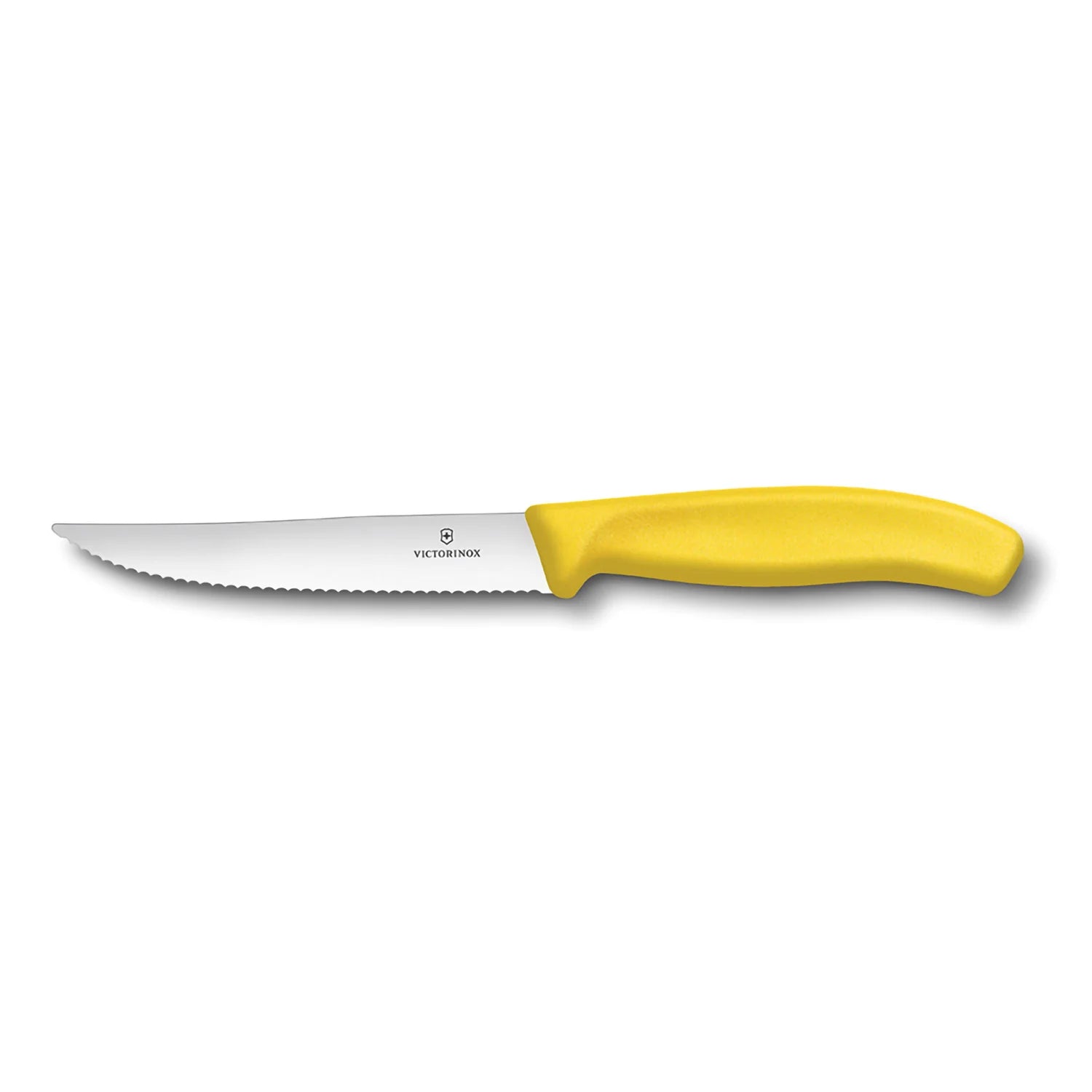 Coltello bistecca e pizza Gourmet ondulato manico giallo - Swiss Classic