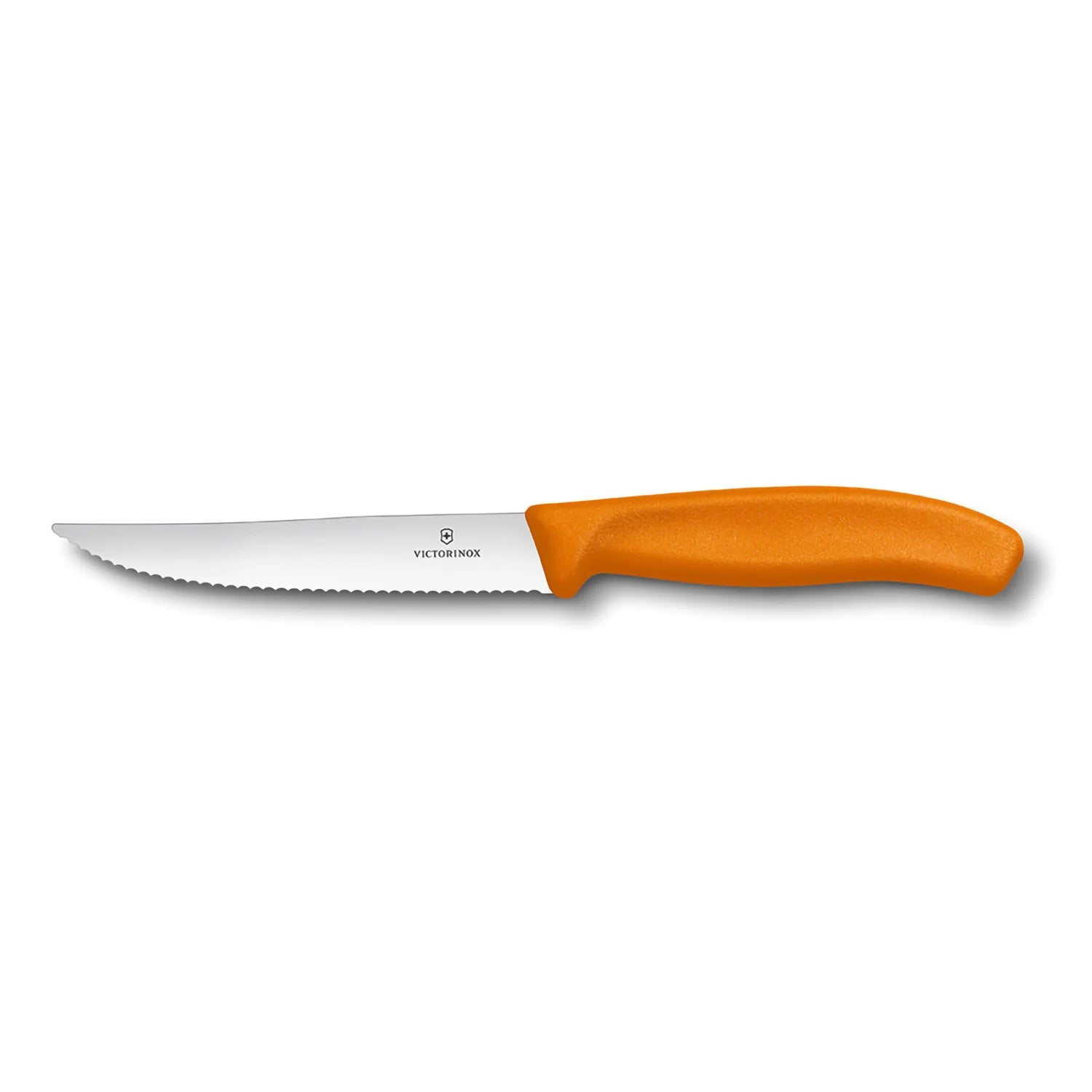 Coltello bistecca e pizza Gourmet ondulato manico arancione - Swiss Classic