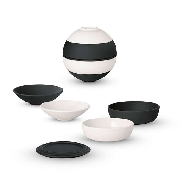 La petite Boule Set per l'aperitivo  nero, Premium Porcelain