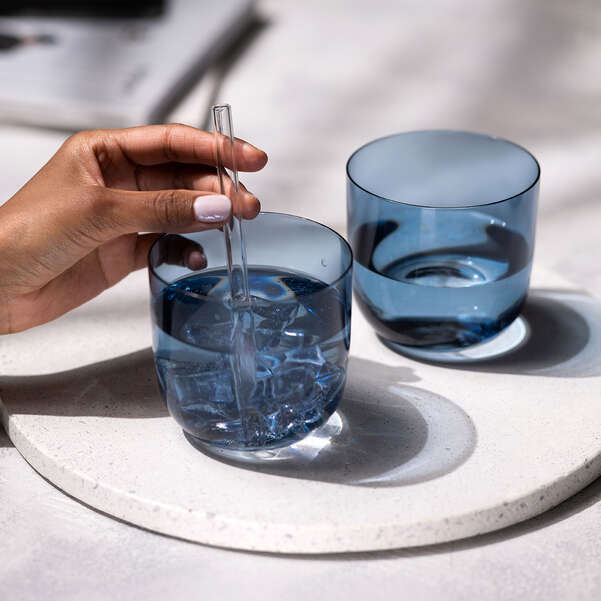 Like Glass set 2 Bicchieri da acqua  blu, 200 ml, cristallo
