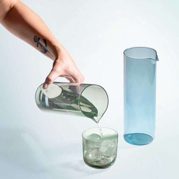Like Glass Caraffa da acqua/ succo  verde, 1000 ml, vetro borosilicato