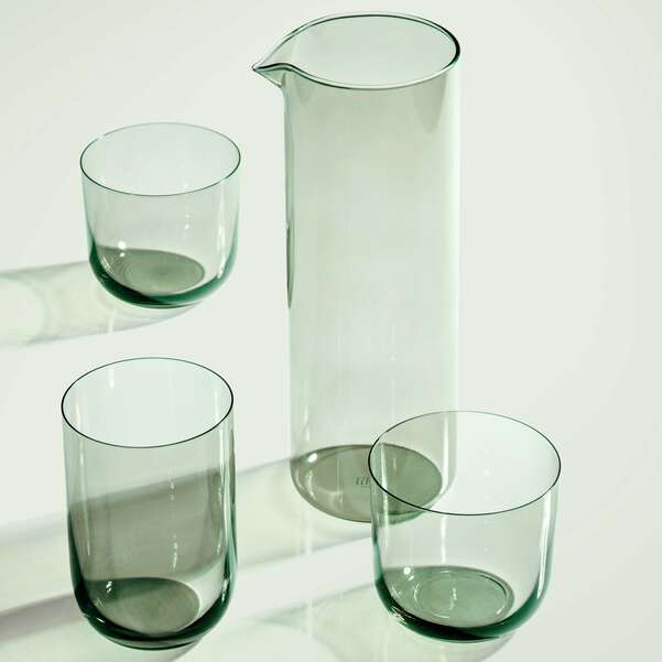 Like Glass Caraffa da acqua/ succo  verde, 1000 ml, vetro borosilicato