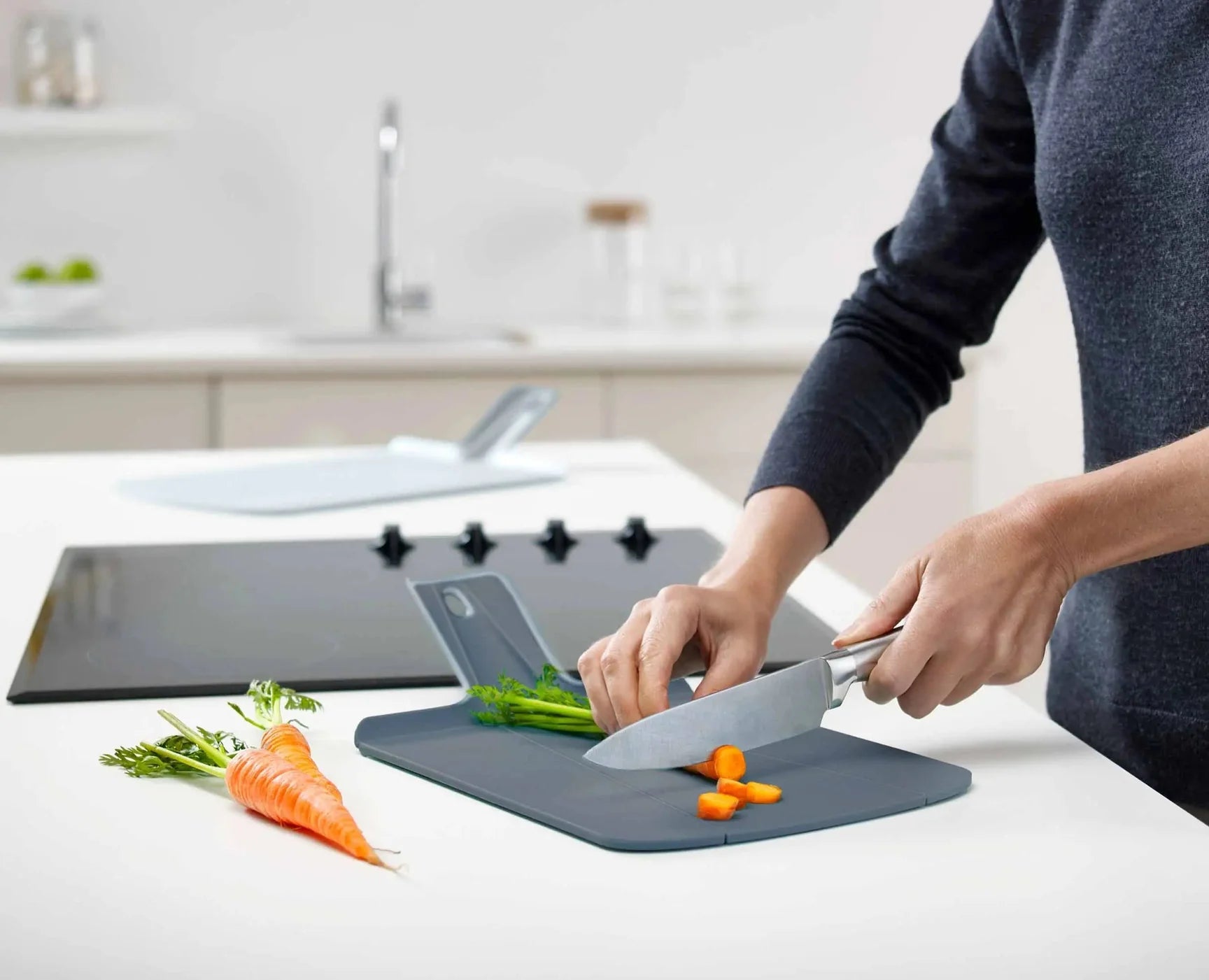 Set di 2 taglieri blu Chop2Pot™ Plus