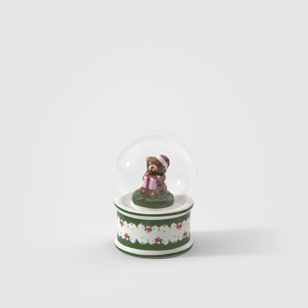 Christmas Toy's palla neve piccola orsetto multicolore, 6,5 x 6,5 x 9 cm