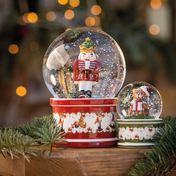 Christmas Toy's palla neve piccola orsetto multicolore, 6,5 x 6,5 x 9 cm