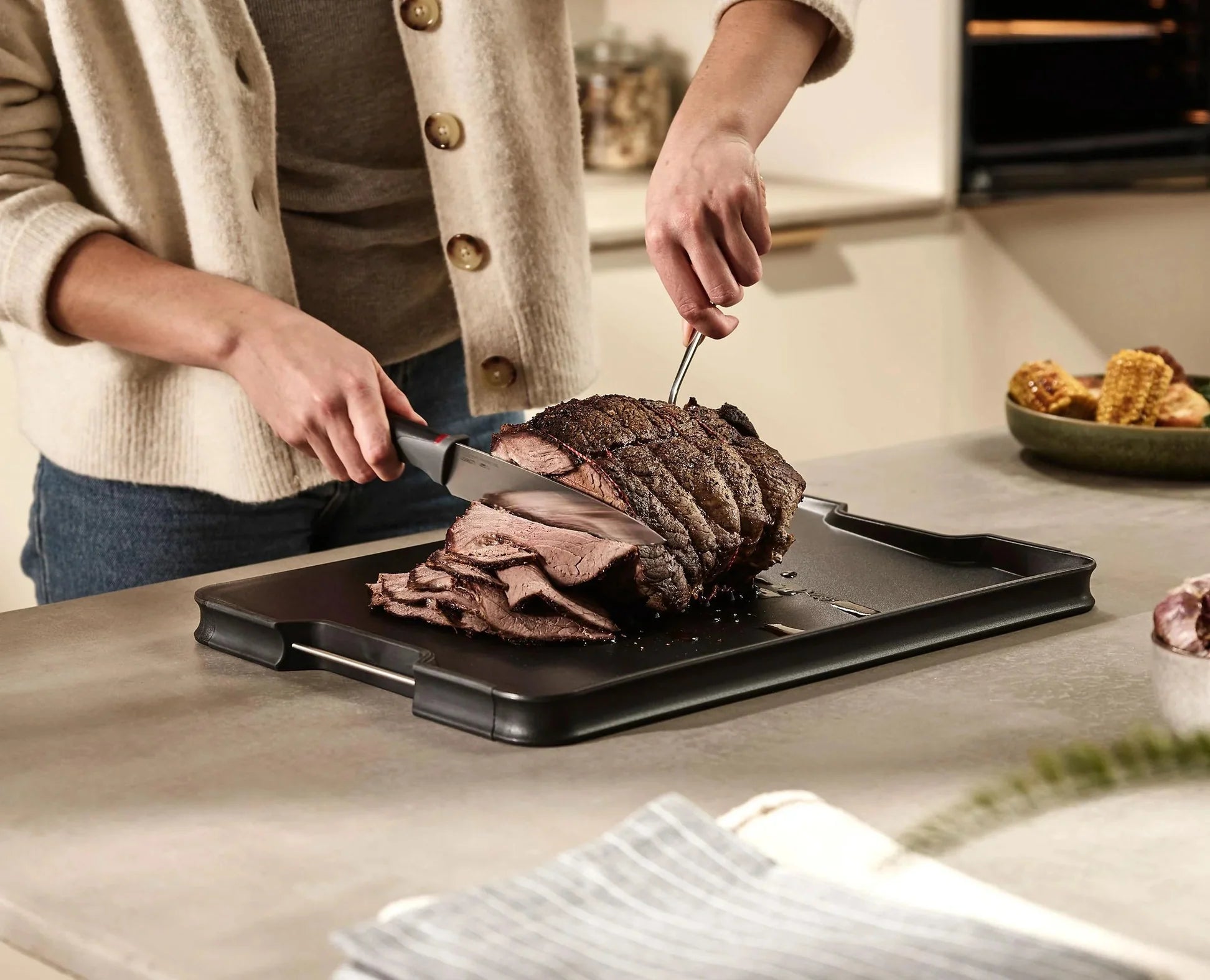 Tagliere multifunzione Cut&Carve™ Plus nero  - LARGE