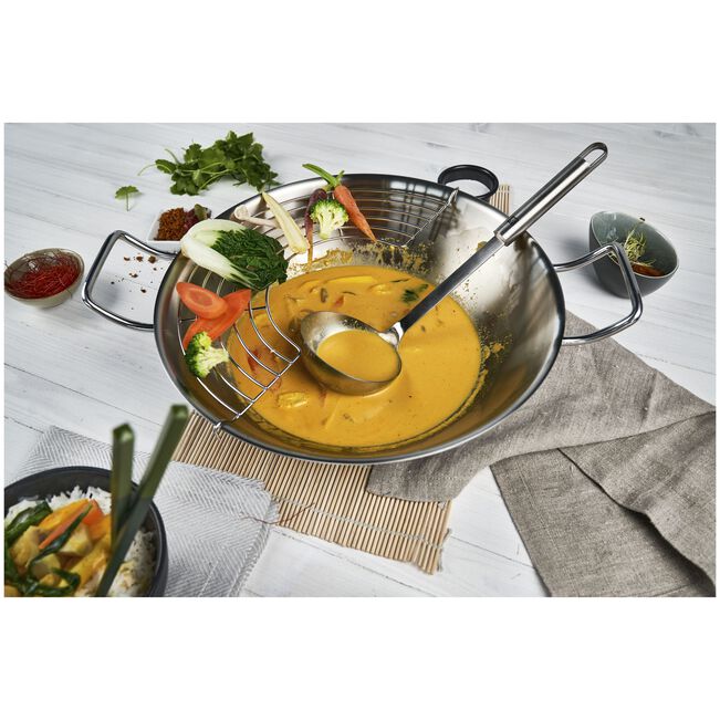 Plus Wok - 32 cm, 18/10 acciaio inossidabile