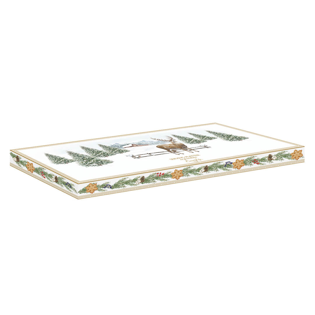 VASSOIO WHITE FOREST 35x15CM / RETTANGOLARE / PORCELLANA