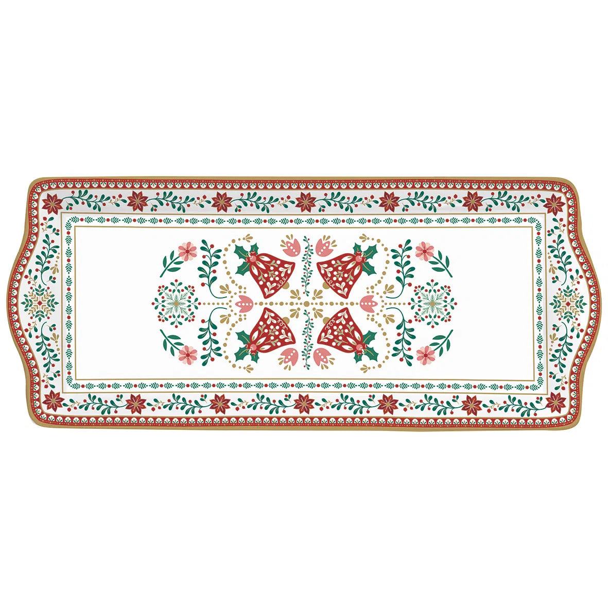 vassoio natalizio in porcellana CHRISTMAS FOLK 35 x 15 cm