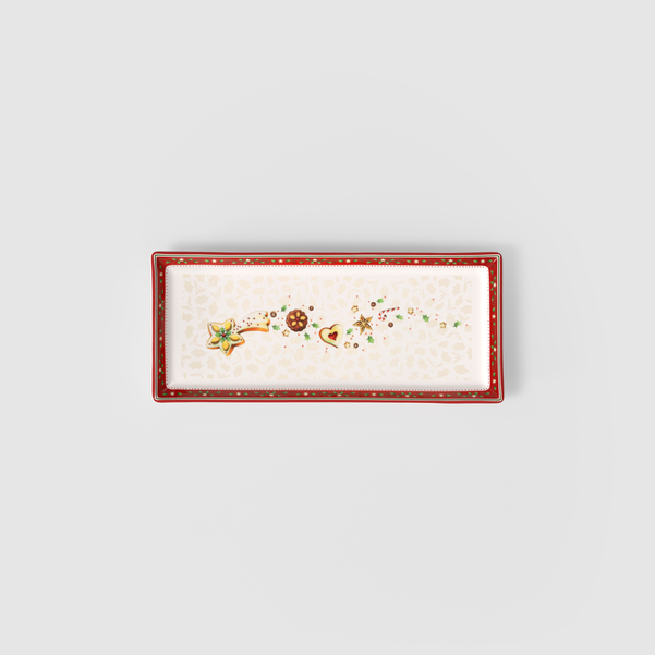 Winter Bakery Delight Vassoio per dolci e torte  rosso, 39,7 x 17,3 cm, Premium