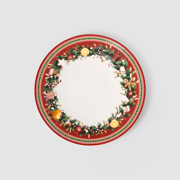 Winter Bakery Delight Piatto piano  rosso, Ø27,4 cm, Premium Porcelain