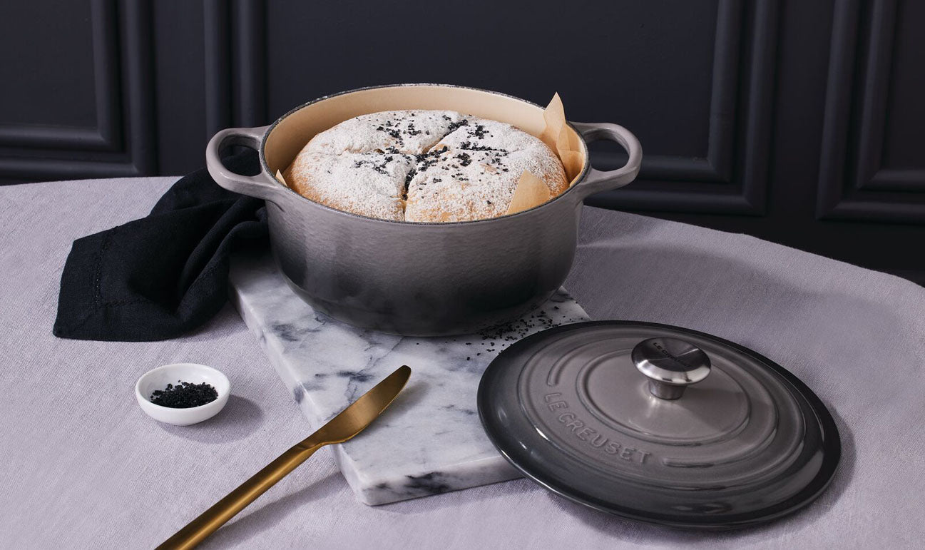 Cocotte rotonda Evolution in ghisa vetrificata - 28 cm - color flint